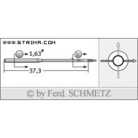 Strojové ihly pre priemyselné šijacie stroje Schmetz 108X1 110