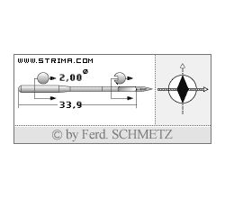 Strojové ihly pre priemyselné šijacie stroje Schmetz 134 DI 130