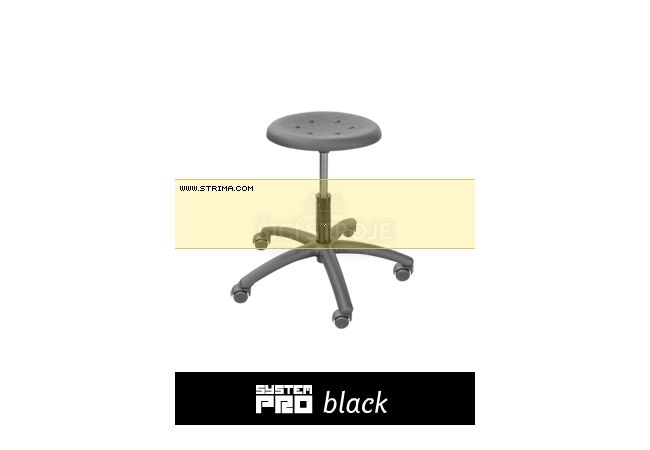 Priemyselná stolička SYSTEM PRO BLACK 1A+2A+4A+5B