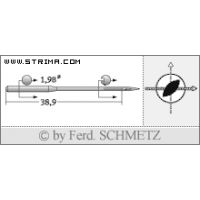 Strojové ihly pre priemyselné šijacie stroje Schmetz 332 LR 100