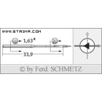 Strojové ihly pre priemyselné vyšívacie stroje Schmetz DBXK5 SD1 80