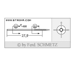 Strojové ihly pre priemyselné šijacie stroje Schmetz 292 65