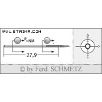 Strojové ihly pre priemyselné šijacie stroje Schmetz 292 60