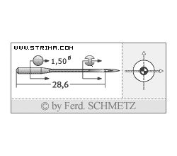 Strojové ihly pre priemyselné šijacie stroje Schmetz B-26 SES 75