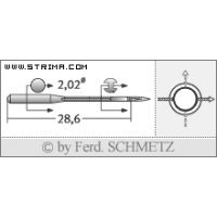 Strojové ihly pre priemyselné overlocky Schmetz B-27 SKL 100