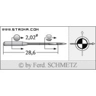 Strojové ihly pre priemyselné overlocky Schmetz B-27 SKF 75