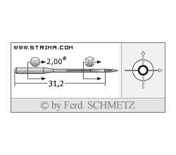 Strojové ihly pre priemyselné šijacie stroje Schmetz 142X5 125