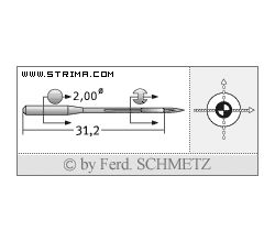 Strojové ihly pre priemyselné šijacie stroje Schmetz 142X5 SUK 130