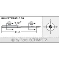 Strojové ihly pre priemyselné šijacie stroje Schmetz 135X1 SES 65