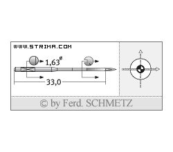 Strojové ihly pre priemyselné šijacie stroje Schmetz 750 SES 90