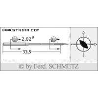 Strojové ihly pre priemyselné šijacie stroje Schmetz 16X2 TW 120