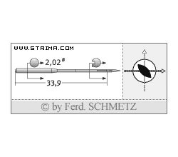 Strojové ihly pre priemyselné šijacie stroje Schmetz 16X2 TW 120