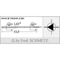 Strojové ihly pre priemyselné šijacie stroje Schmetz 34 D 90