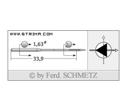Strojové ihly pre priemyselné šijacie stroje Schmetz 34 D 80