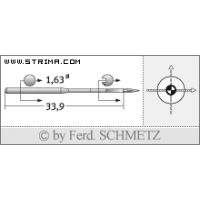 Strojové ihly pre priemyselné šijacie stroje Schmetz 287 WK SES 60