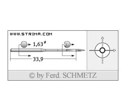 Strojové ihly pre priemyselné vyšívacie stroje Schmetz DBXK5 SPI 75
