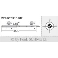 Strojové ihly pre priemyselné šijacie stroje Schmetz UY 180 GXS SERV 7 120