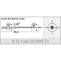 Strojové ihly pre priemyselné šijacie stroje Schmetz UY 113 GHS SERV 7 90