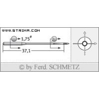 Strojové ihly pre priemyselné šijacie stroje Schmetz TQX1 SPI 120