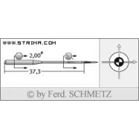 Strojové ihly pre priemyselné šijacie stroje Schmetz UY 163 GAS SUK 90