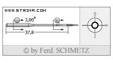 Strojové ihly pre priemyselné šijacie stroje Schmetz B-67 110