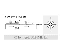 Strojové ihly pre priemyselné šijacie stroje Schmetz 505 LG 180