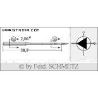 Strojové ihly pre priemyselné šijacie stroje Schmetz 135X16 TRI 110