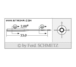 Strojové ihly pre priemyselné šijacie stroje Schmetz 265-5 EO 110