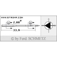 Strojové ihly pre priemyselné šijacie stroje Schmetz 134 D 200