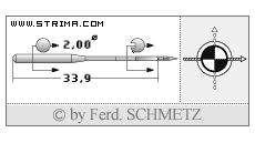 Strojové ihly pre priemyselné šijacie stroje Schmetz 135X5 SKF 100