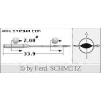 Strojové ihly pre priemyselné šijacie stroje Schmetz 134 PCL 85