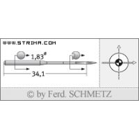 Strojové ihly pre priemyselné šijacie stroje Schmetz UY 180 GS SES 140