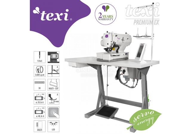 Dierkovací šijací stroj TEXI O PREMIUM EX