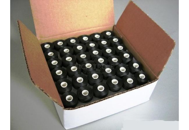 Predvinuté spodné vyšívacie nite BOBBINS 75D - black - BIG