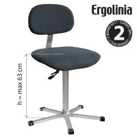 Priemyselná stolička, odolná, oceľ, dlhá životnosť ERGOLINIA EVO2